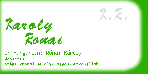 karoly ronai business card