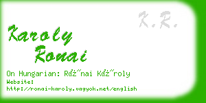 karoly ronai business card